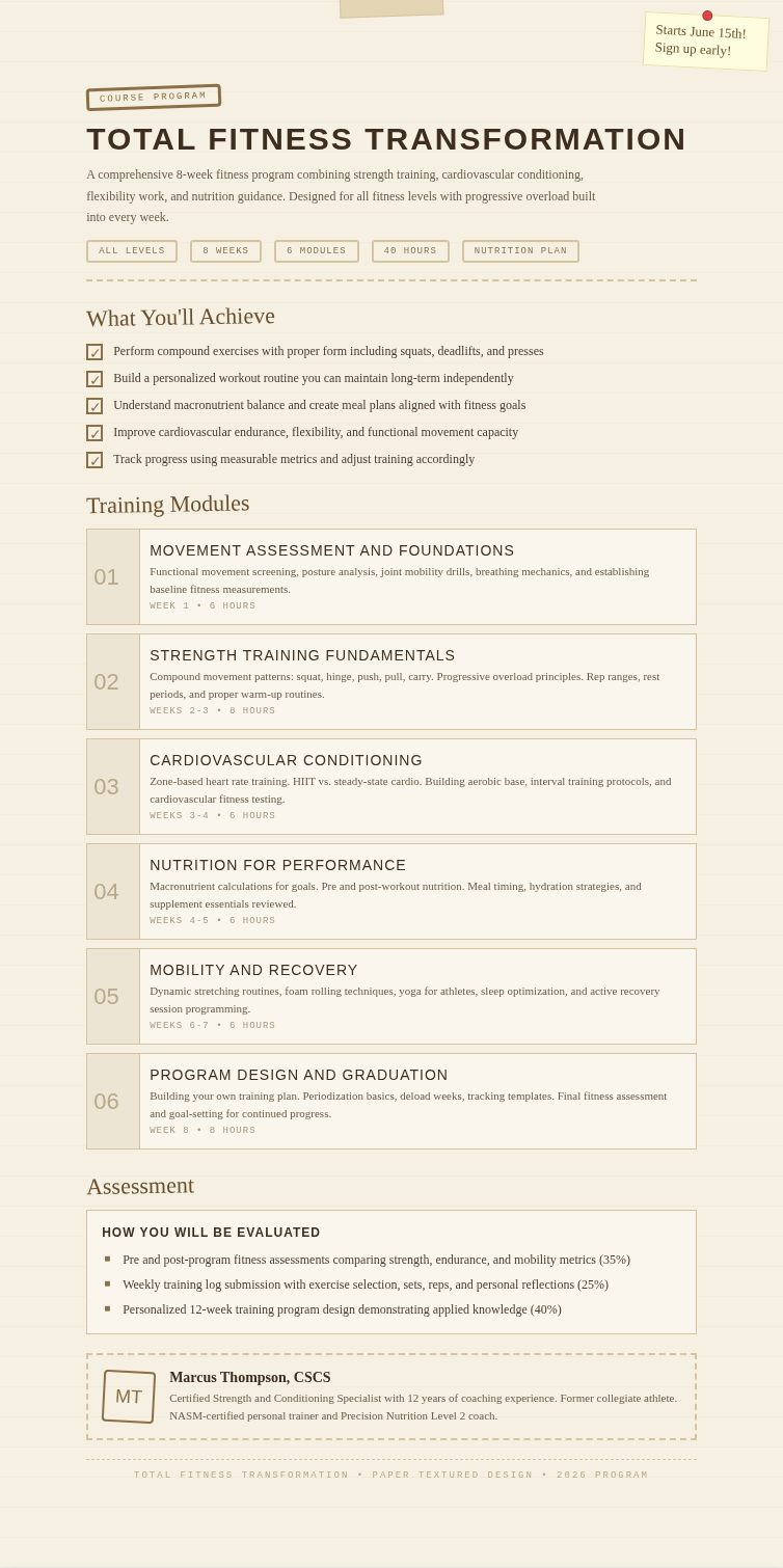 Paper textured course creator